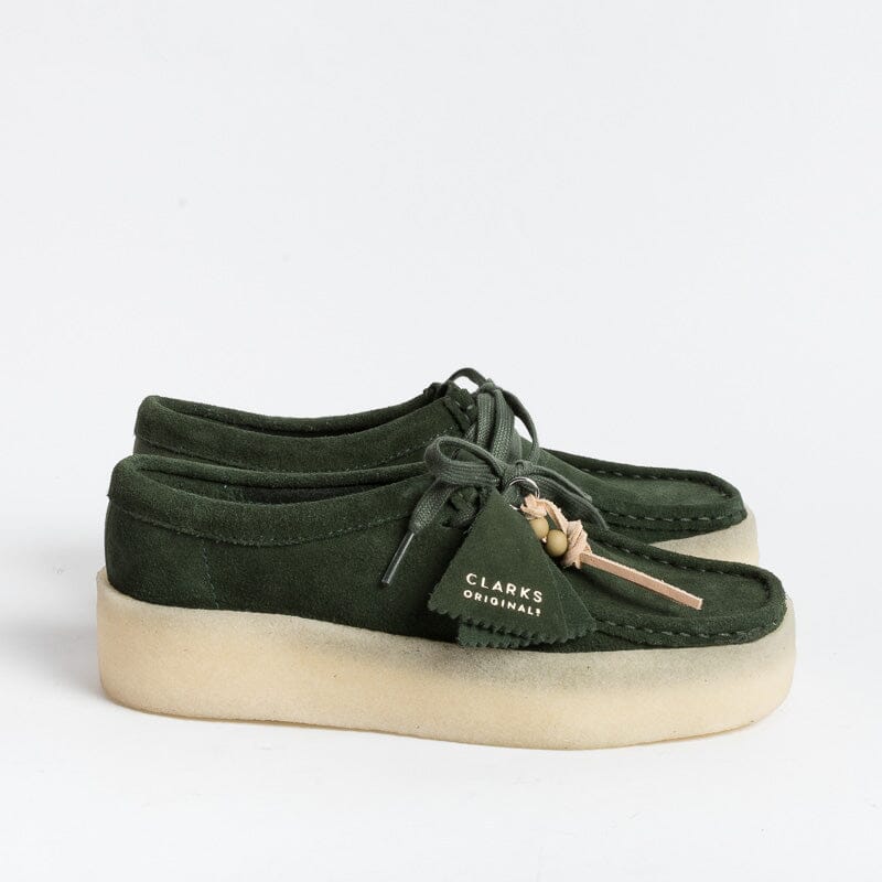 Clarks - Wallabee Cup - Camoscio Verde Scuro Scarpe Donna CLARKS - Collezione Donna