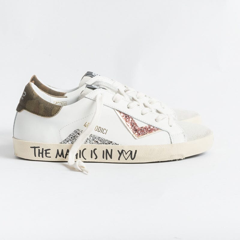 4B12 - Sneakers - Suprime DBS110 - Bianco Glitter Scarpe Donna 4B12