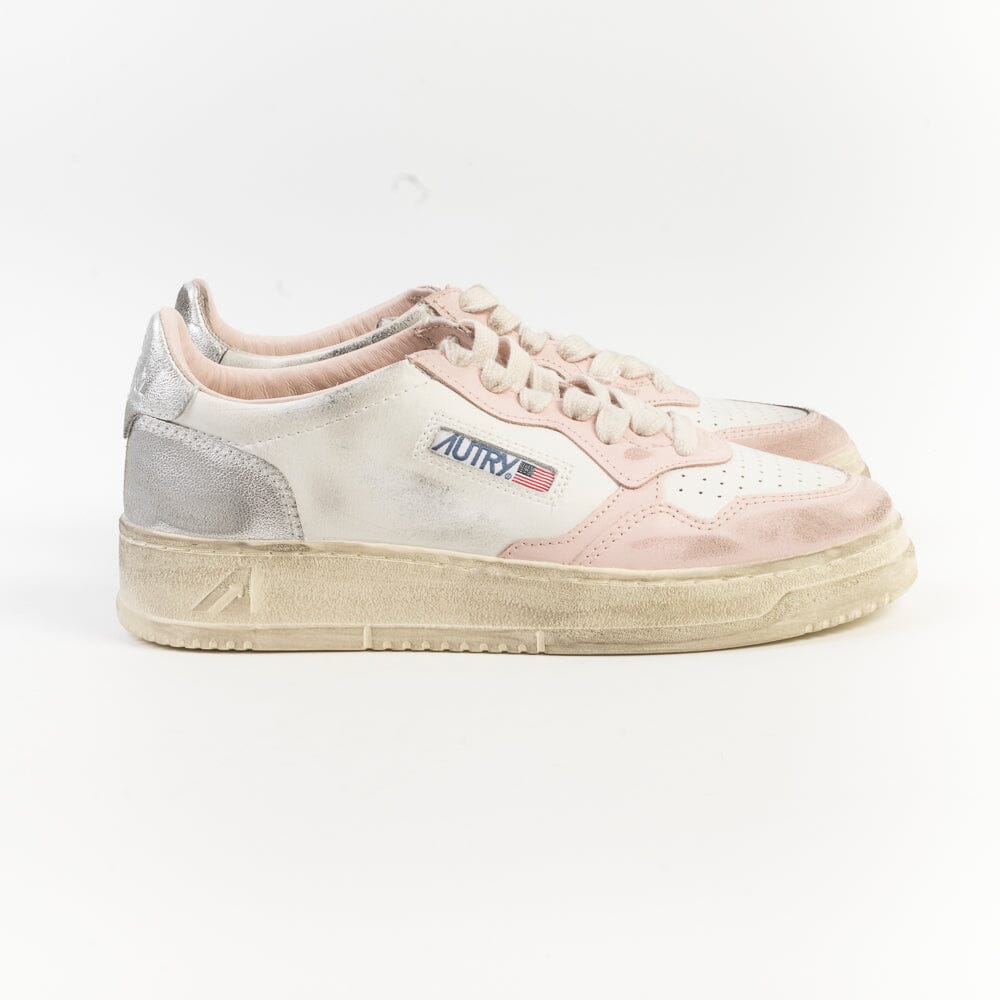 AUTRY - AVLW SV35- Sneakers LOW WOM LEAT - Vintage Edition - Rosa Argento Scarpe Donna AUTRY - Collezione donna