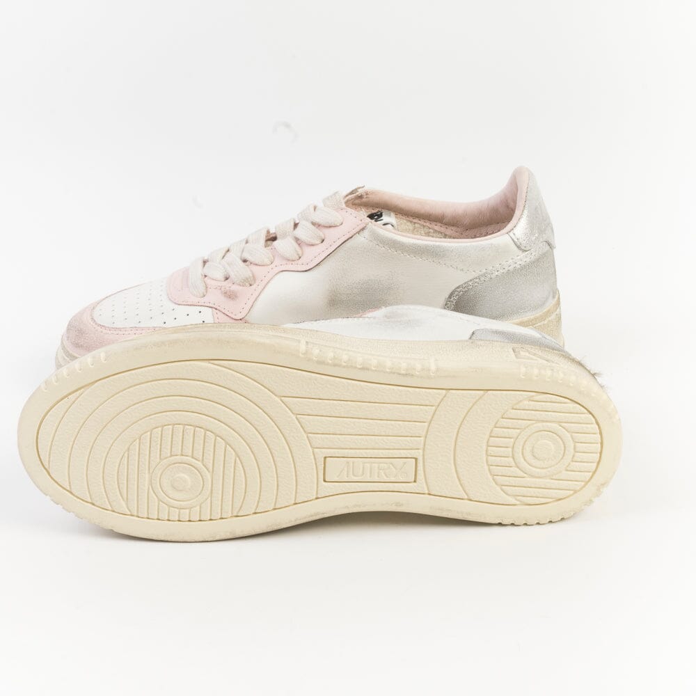 AUTRY - AVLW SV35- Sneakers LOW WOM LEAT - Vintage Edition - Rosa Argento Scarpe Donna AUTRY - Collezione donna