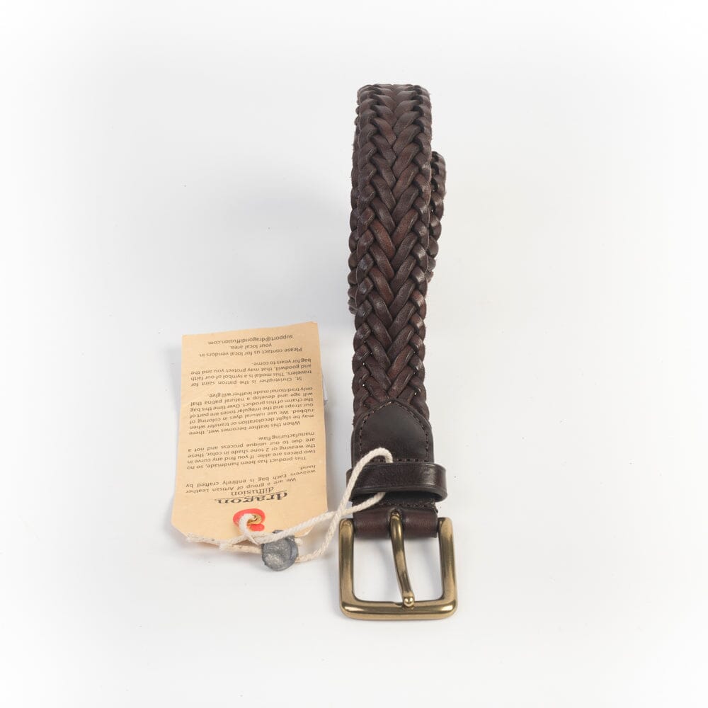 DRAGON DIFFUSION - Cintura intrecciata - 6030 - Polo Tip Dark Brown Accessori Donna DRAGON DIFFUSION