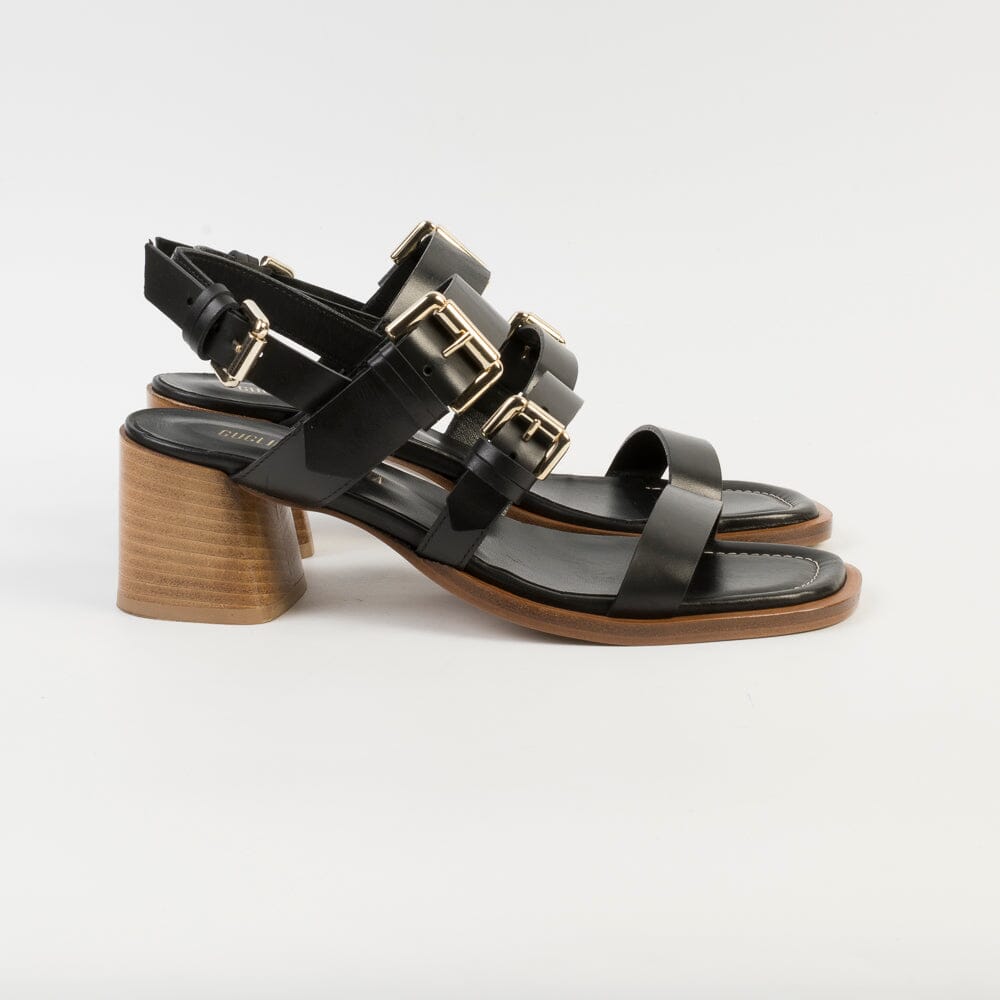 GUGLIELMO ROTTA - Sandali con tacco - Genova - Pelle Nero Scarpe Donna GUGLIELMO ROTTA