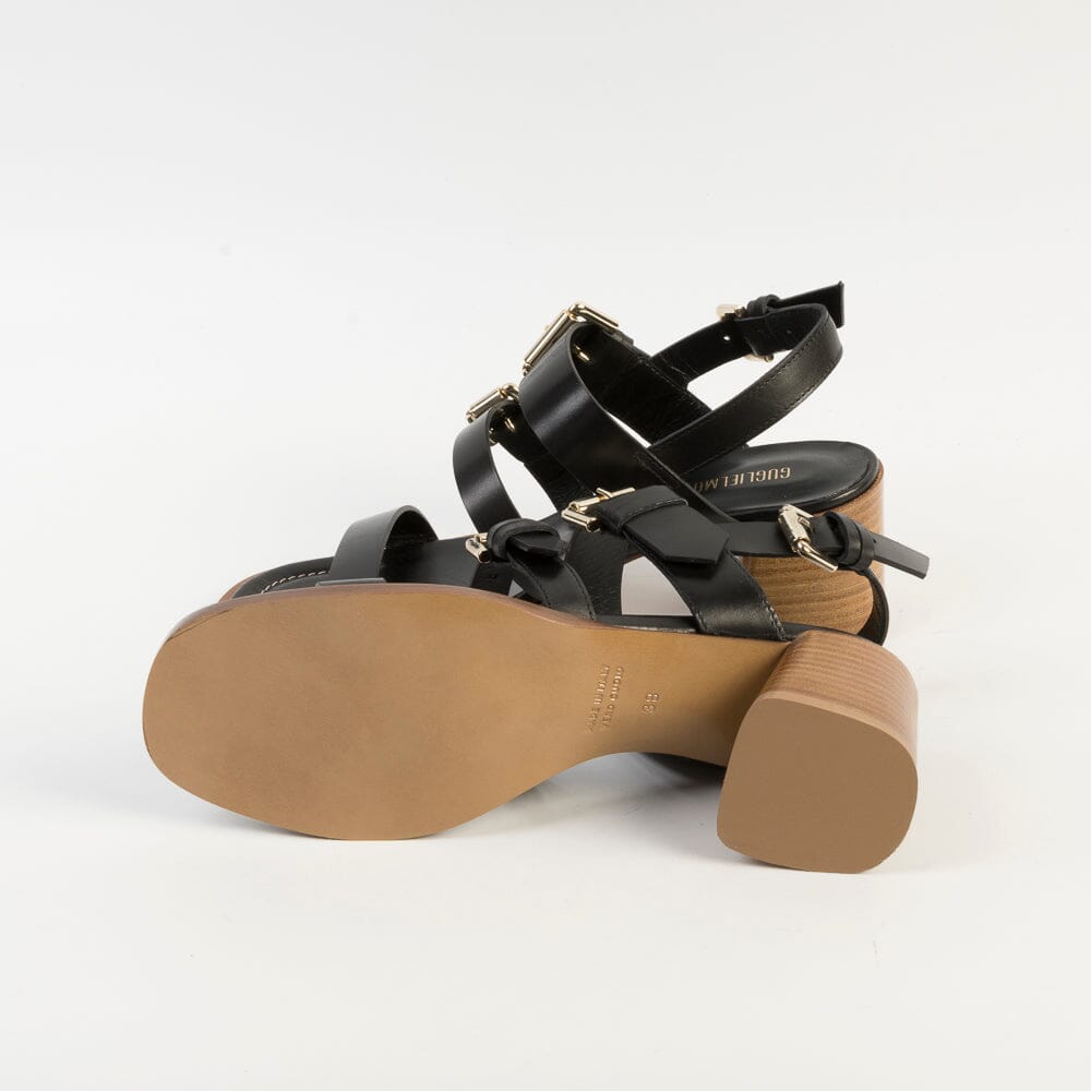 GUGLIELMO ROTTA - Sandali con tacco - Genova - Pelle Nero Scarpe Donna GUGLIELMO ROTTA