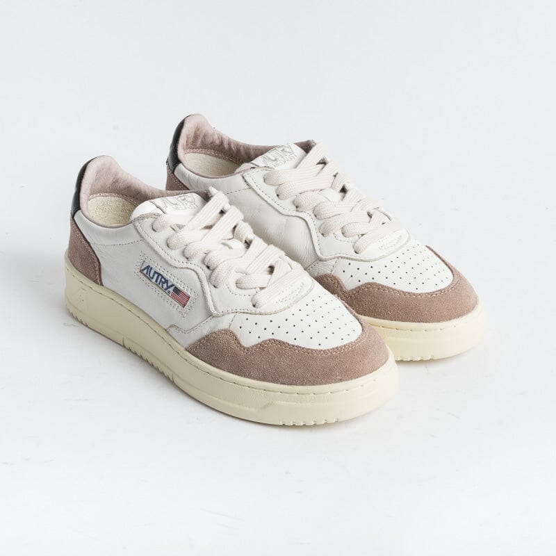 AUTRY - AULW GS20 - Sneakers - LOW WOM SUEDE LEAT - Bianco Tortora Nero Scarpe Donna AUTRY - Collezione donna