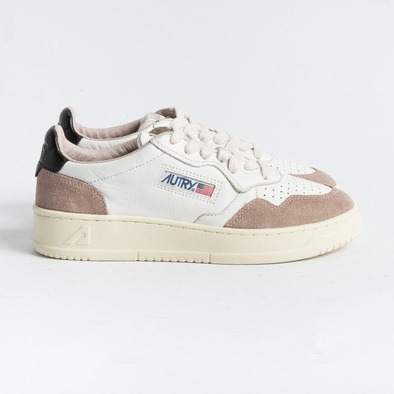 AUTRY - AULW GS20 - Sneakers - LOW WOM SUEDE LEAT - Bianco Tortora Nero Scarpe Donna AUTRY - Collezione donna