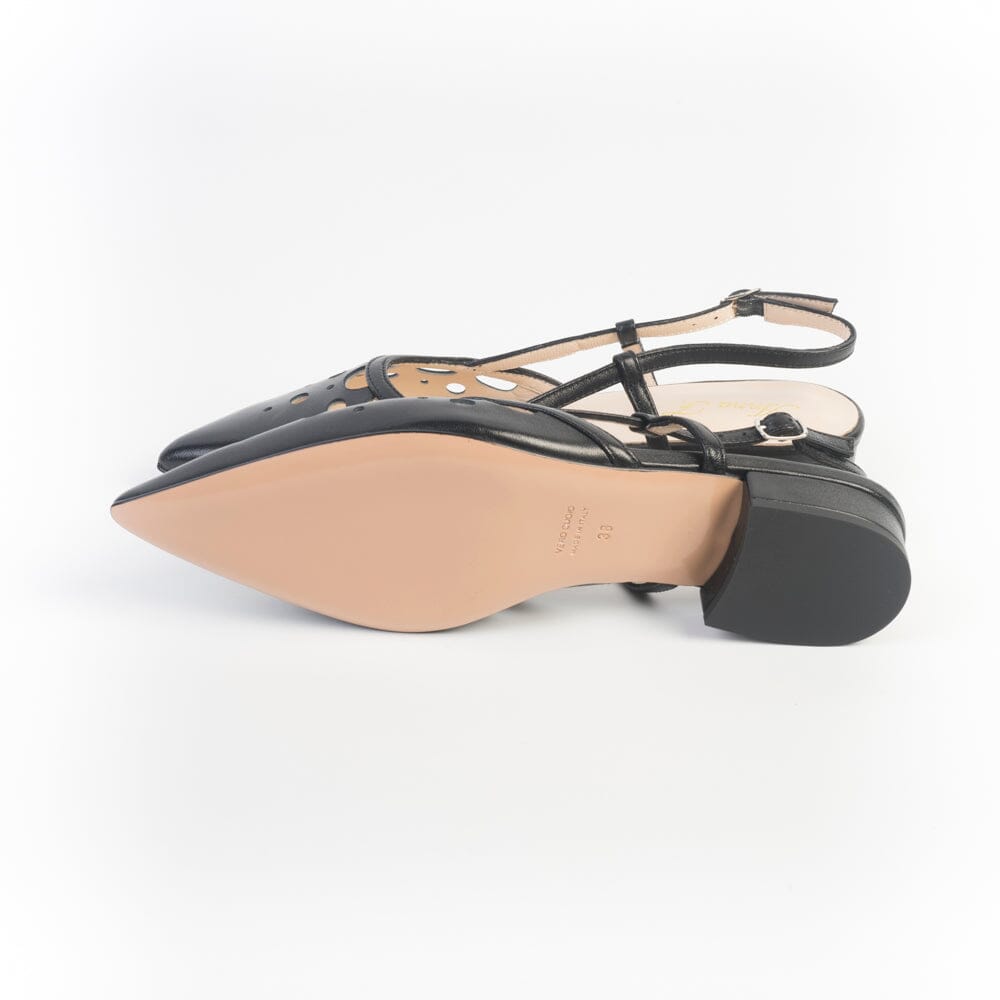 ANNA F. - Sling Back - 1948 - Nappa Nera Scarpe Donna Anna F.