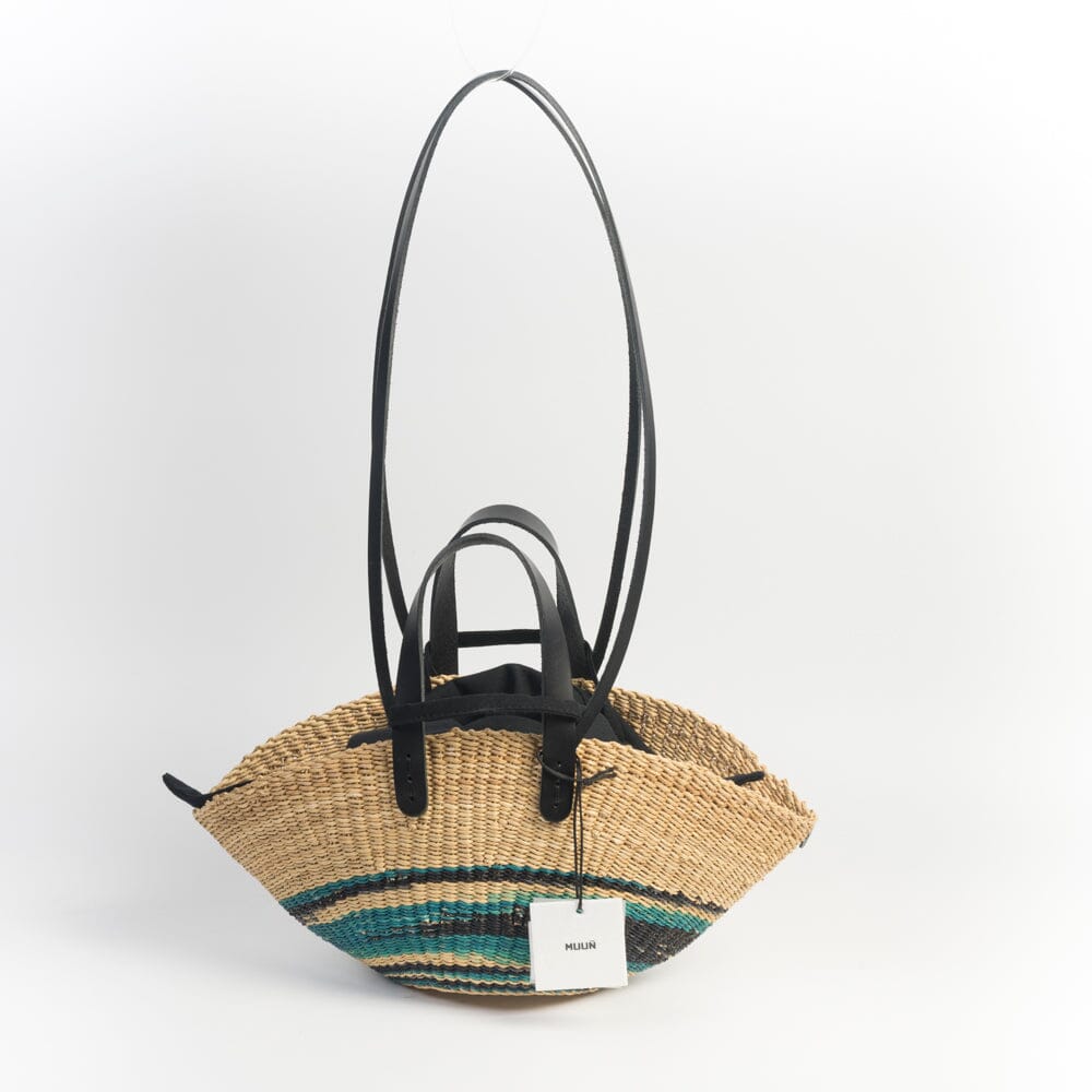 MUUÑ - Borsa Rafia Mini Pacha - Turchese Borse MUUÑ
