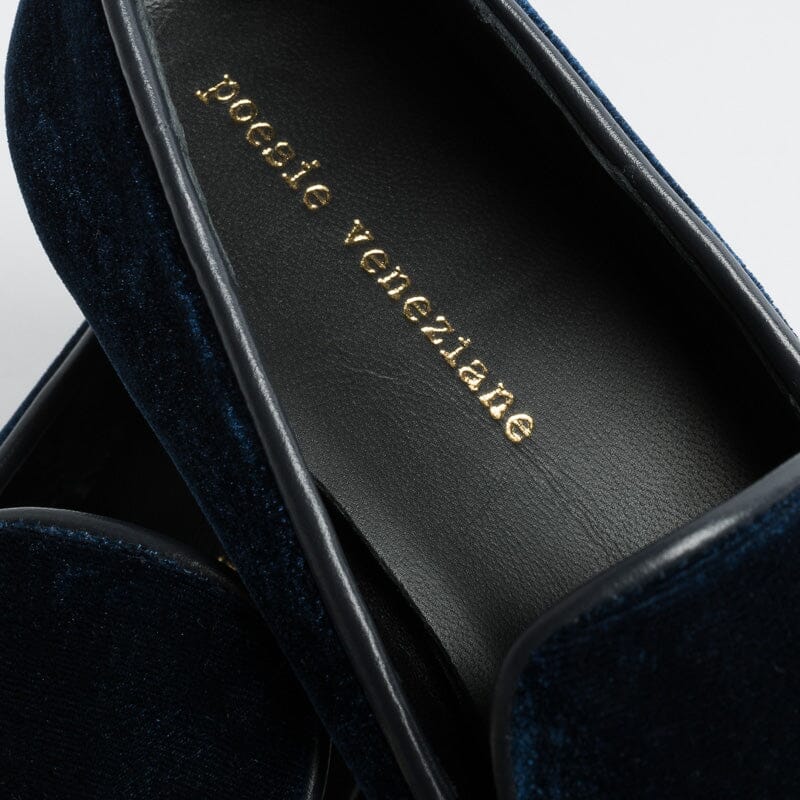 POESIE VENEZIANE - Mocassino - JJA65 - Velluto Bluette Scarpe Donna POESIE VENEZIANE