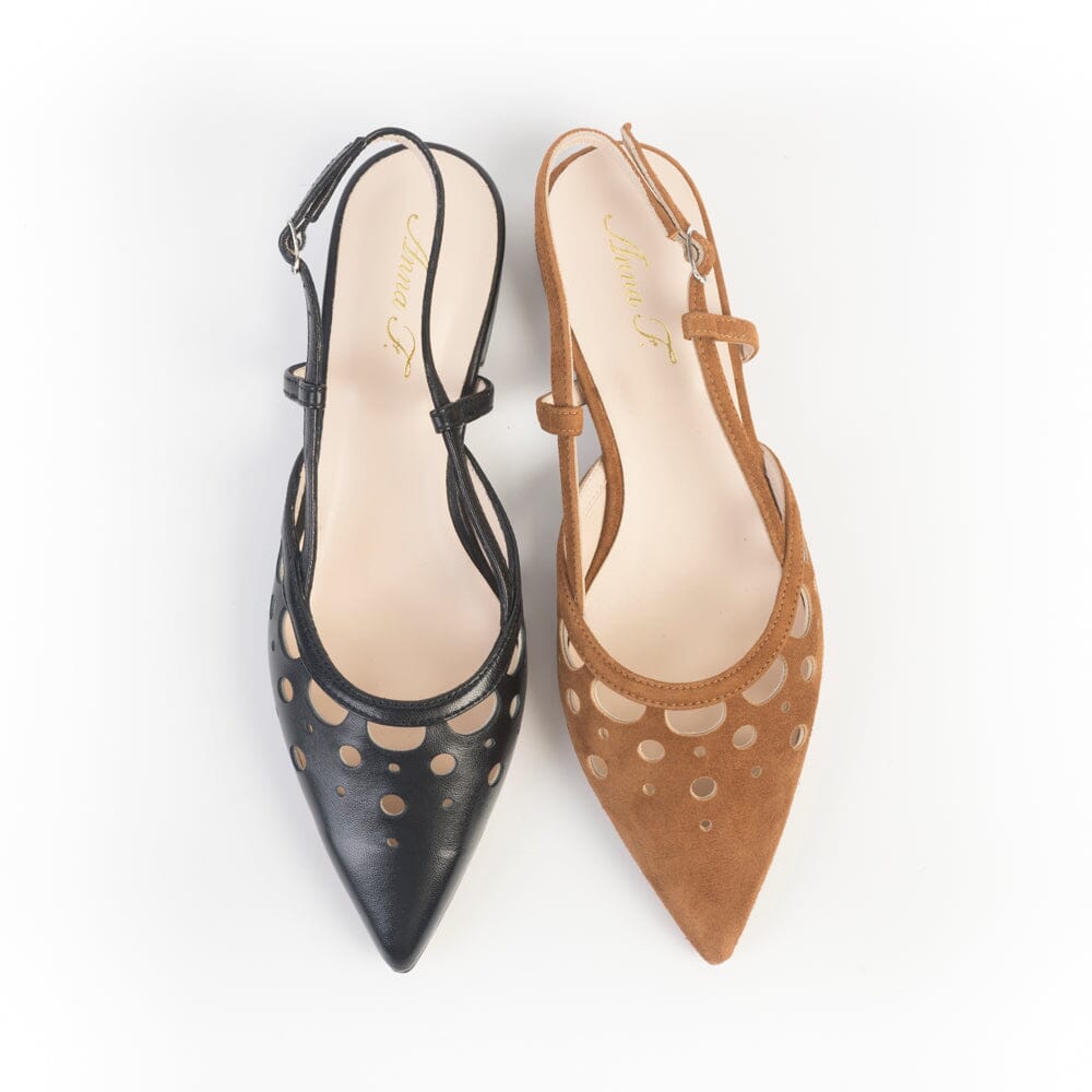 ANNA F. - Sling Back - 1948 - Nappa Nera Scarpe Donna Anna F.