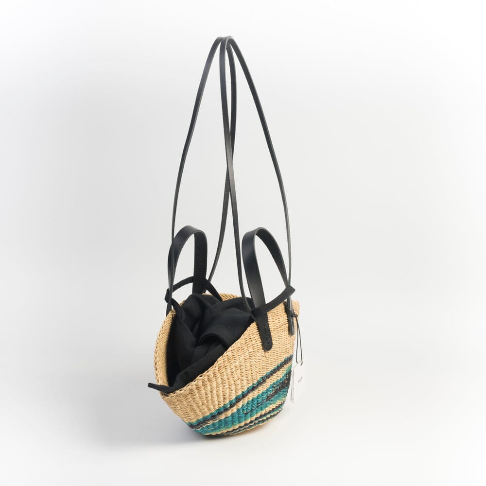 MUUÑ - Borsa Rafia Mini Pacha - Turchese Borse MUUÑ