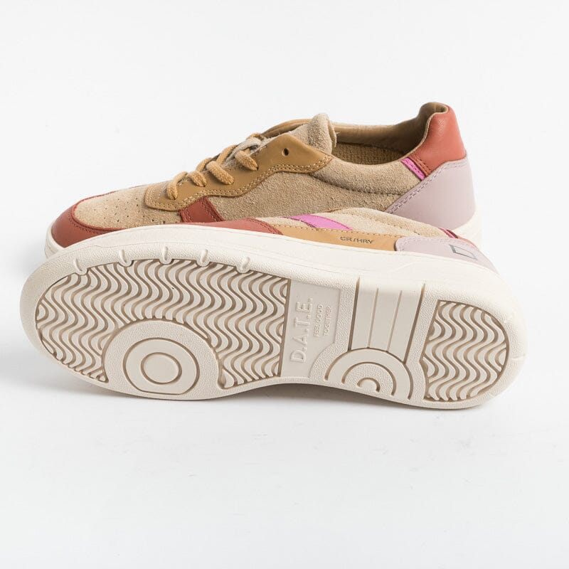 DATE - Sneakers - Court 2.0 Hairy Beige - Beige Arancione Scarpe Donna DATE