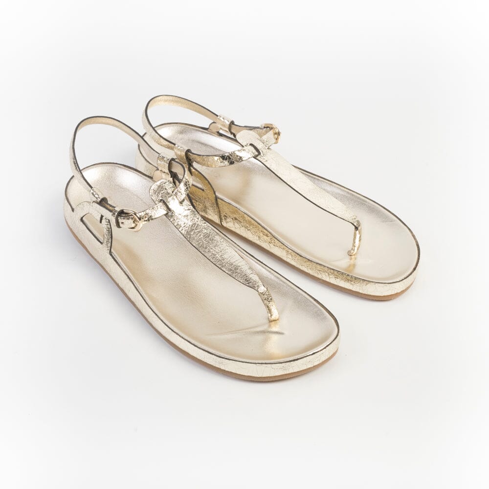 DEL CARLO - Sandali bassi Infradito - Zeus - 12109 - Crack Pirite Oro Scarpe Donna DEL CARLO