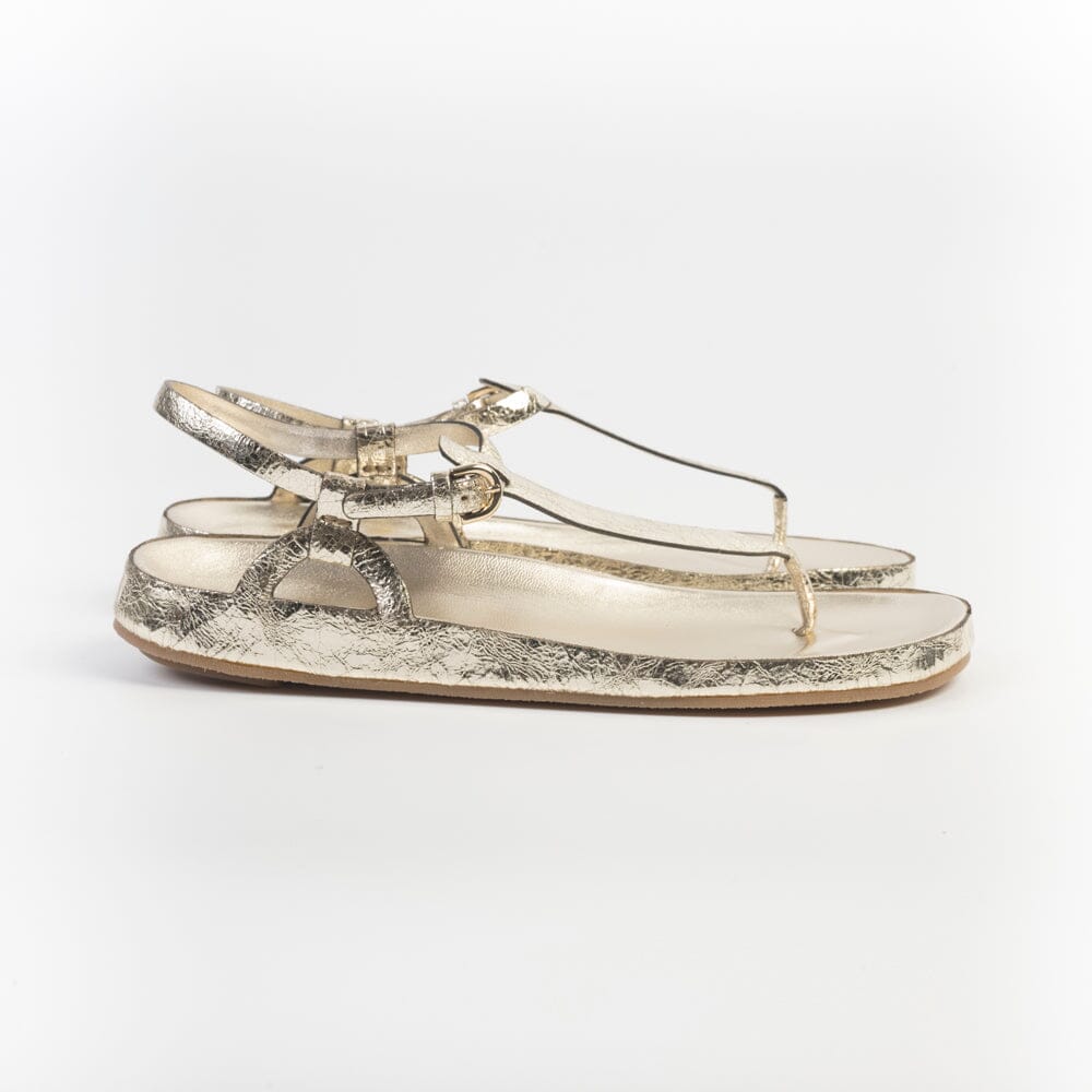 DEL CARLO - Sandali bassi Infradito - Zeus - 12109 - Crack Pirite Oro Scarpe Donna DEL CARLO