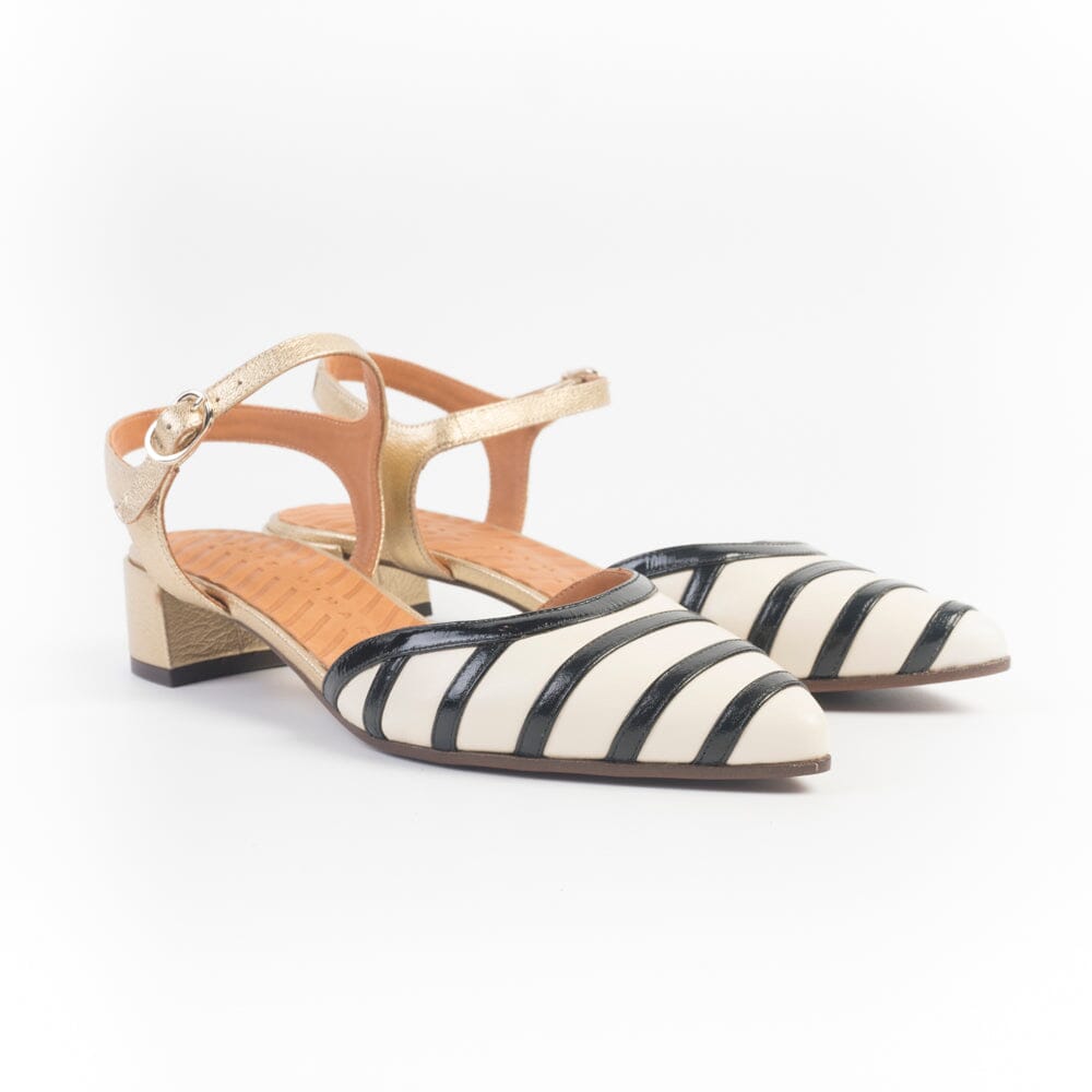 CHIE MIHARA - Sling Back - HALER - Nero Avorio