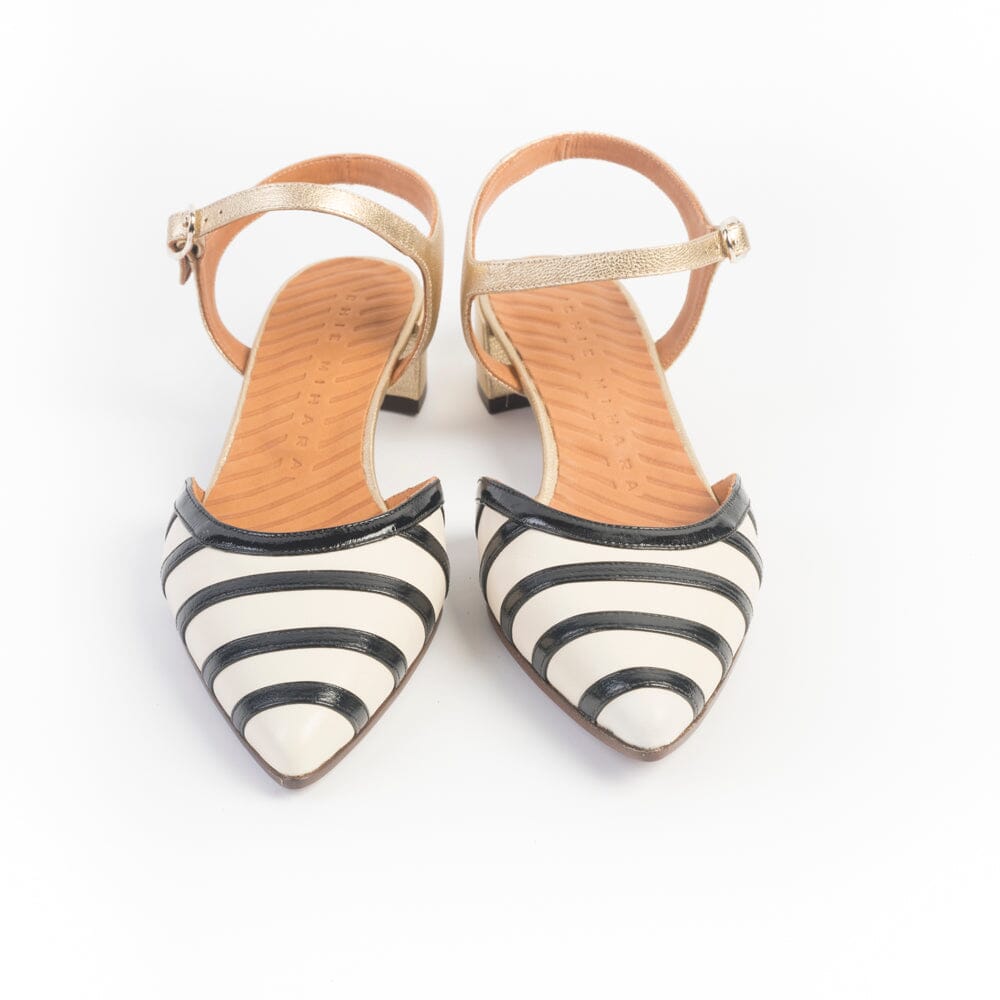 CHIE MIHARA - Sling Back - HALER - Nero Avorio