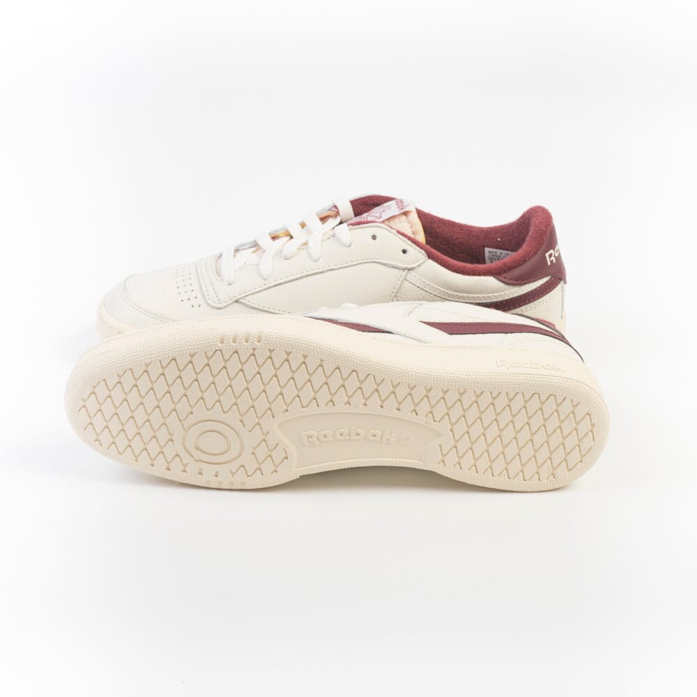 REEBOK - Sneakers - Club C 85 964 - Chalk Bianco Bordeaux Scarpe Uomo REEBOK - Collezione Uomo