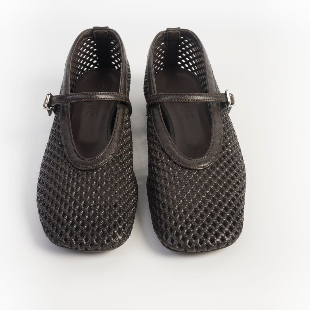 POEVE - Mary Jane - PBAL63 - Traforato Caffè Scarpe Donna POESIE VENEZIANE