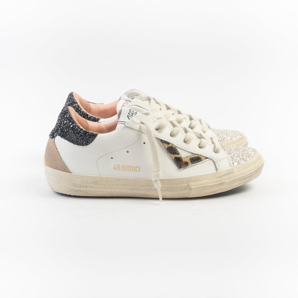4B12 - Sneakers - Suprime D322 - Bianco Oro Scarpe Donna 4B12