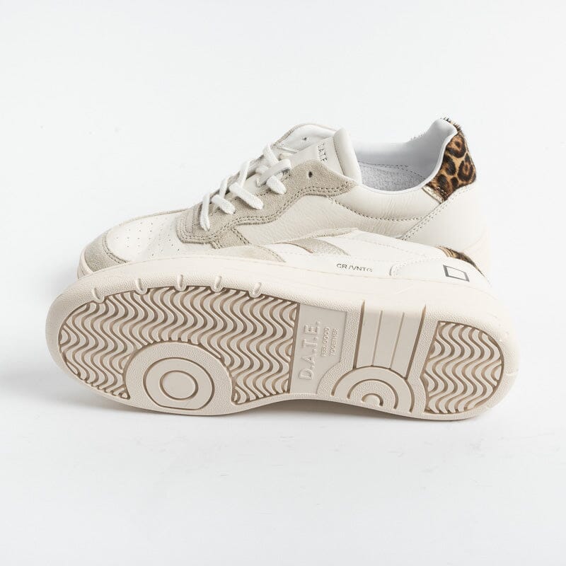 DATE - Sneakers - Court 2.0 Vintage Calf - Avorio Leopard Scarpe Donna DATE