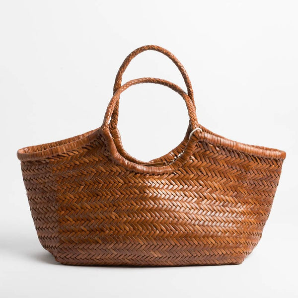 DRAGON - Borsa intrecciata - Cuoio DRAGON