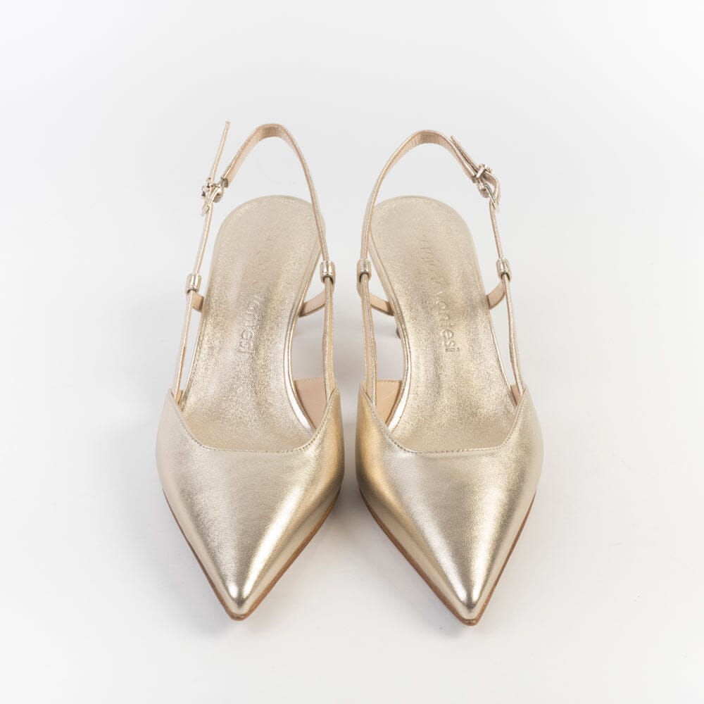 SERGIO LEVANTESI - Sling Back - ELSA - Laminato Platino Scarpe Donna SERGIO LEVANTESI