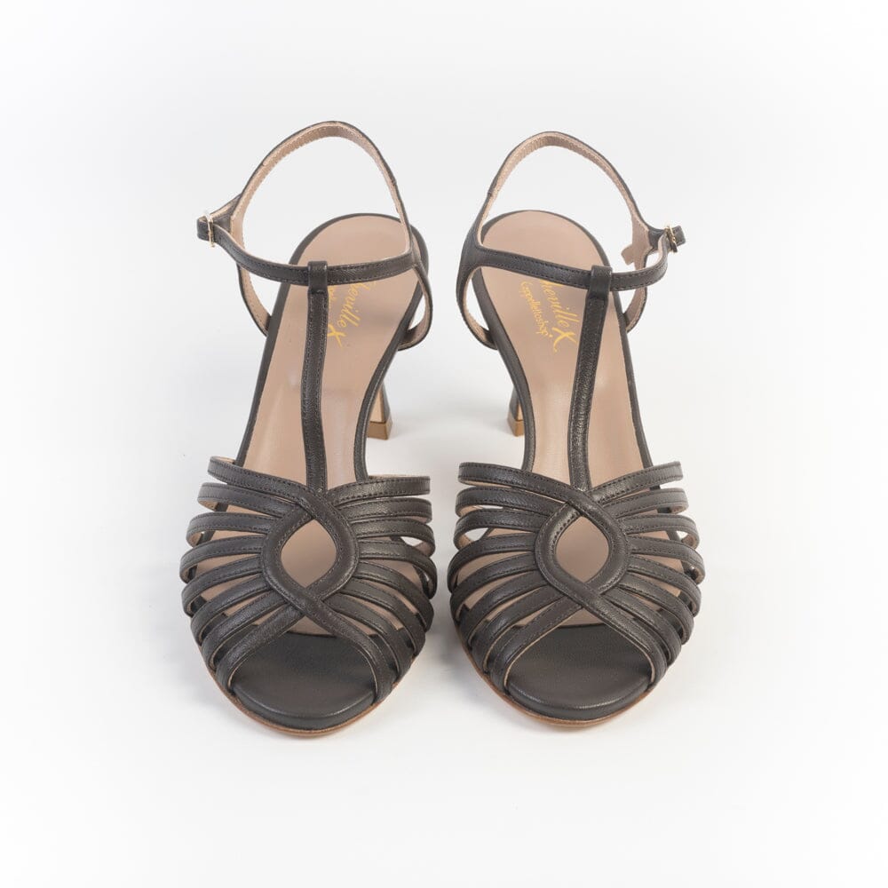 CHEVILLE - Sandali con Tacco - KAREN - Pelle Testa di Moro Scarpe Donna CHEVILLE