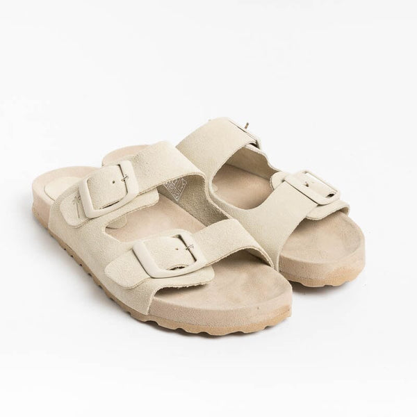 MANEBI - Flat sandals - Traveler Sandals - Beige MANEBI Woman Shoes