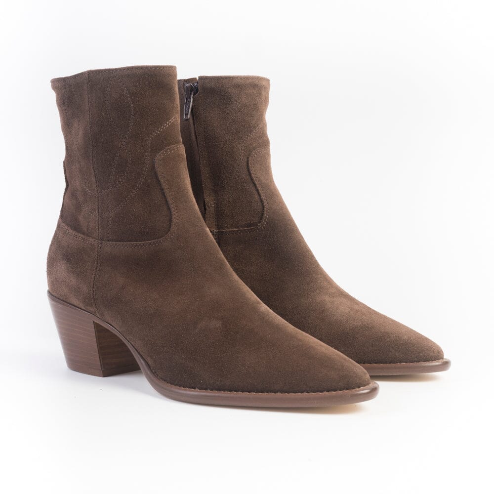 ANNA F - Stivaletto Texano - 3966 - Velour Caffè