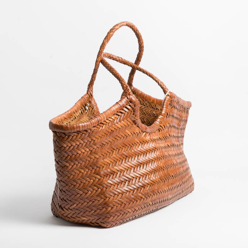 DRAGON - Borsa intrecciata - Cuoio DRAGON