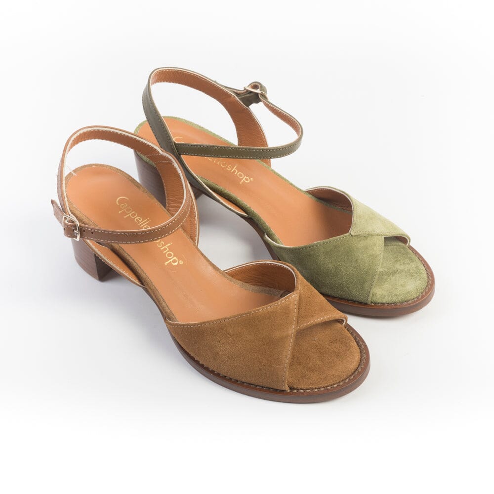 CappellettoShop - Sandali con Tacco - 1127 - Verde Scarpe Donna CAPPELLETTO 1948