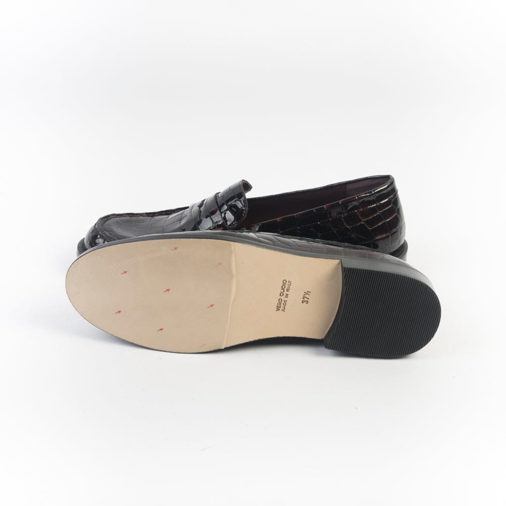 CHEVILLE - Mocassino - Luna - Cocco Bordeaux Scarpe Donna CHEVILLE