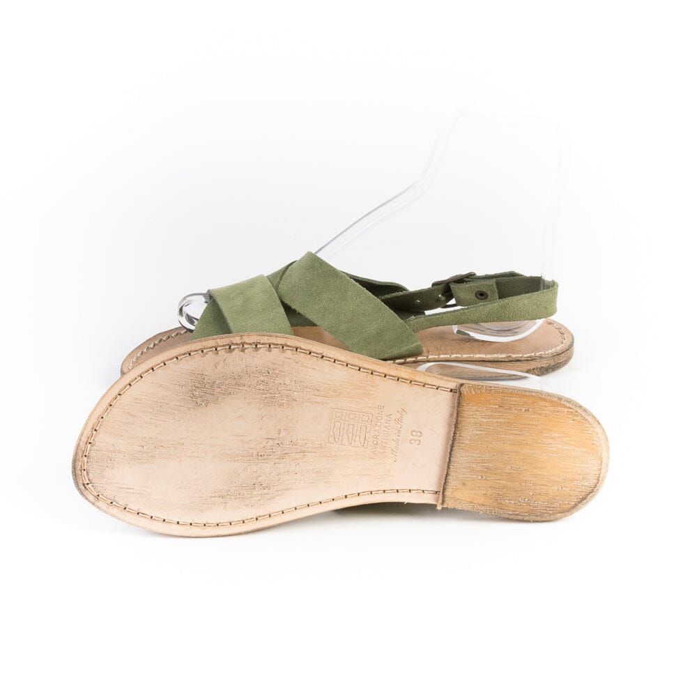 SACHET - Sandali 568 - Camoscio Verde Scarpe Donna SACHET - Calzature