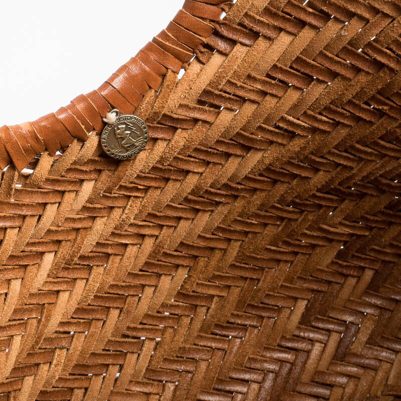 DRAGON - Borsa intrecciata - Cuoio DRAGON