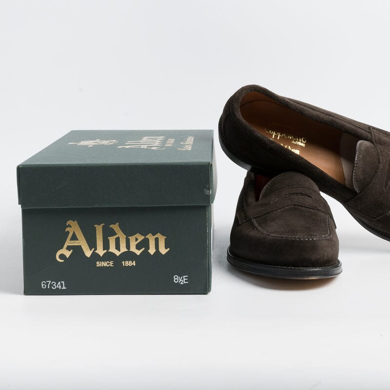 ALDEN - 67341 - Mocassino - Camoscio Dark Chocolate Scarpe Uomo Alden