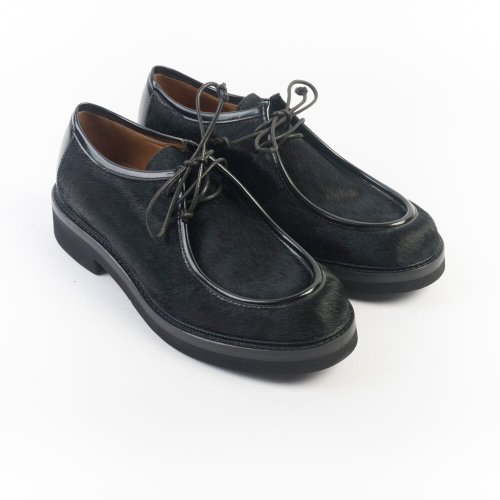 CAPPELLETTOSHOP - 3225 - Allacciata - Pony Nero Scarpe Donna Cappelletto Shop