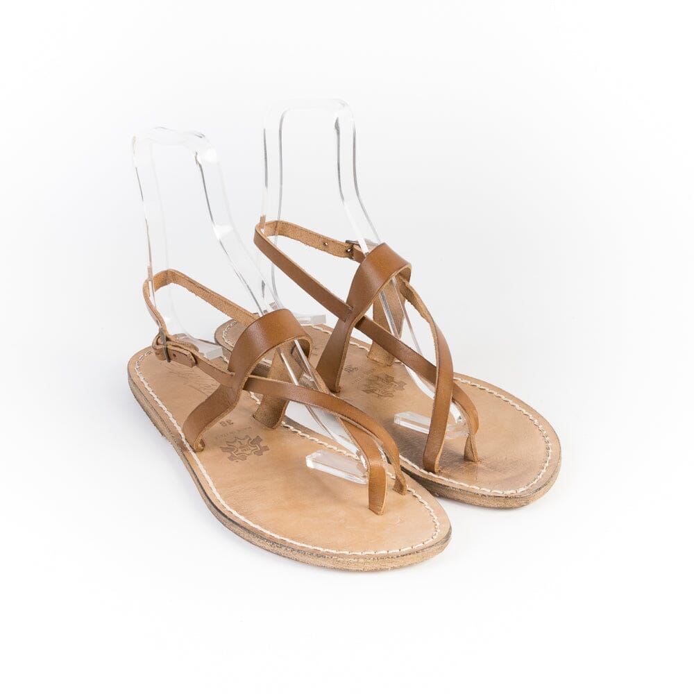 Sandali Donna Estivi CARETOO Bohémien Con Strass - Comodi Infradito Aperti In Pelle PU, Marrone, Taglia 41