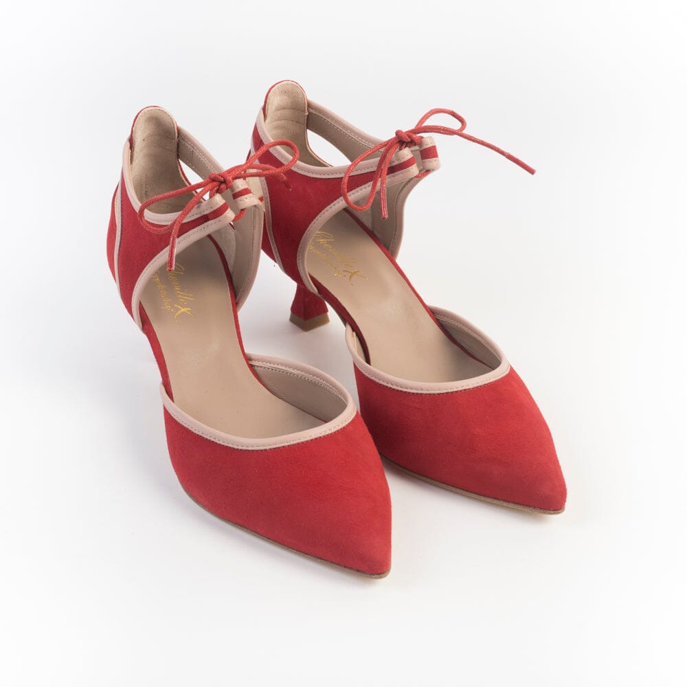 CHEVILLE - Decollete - BELLA - Camoscio Rosso Scarpe Donna CHEVILLE