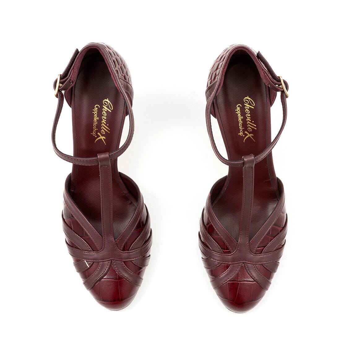 CHEVILLE - Decollété - Arianna - Pelle stampa cocco bordeaux Scarpe Donna CHEVILLE