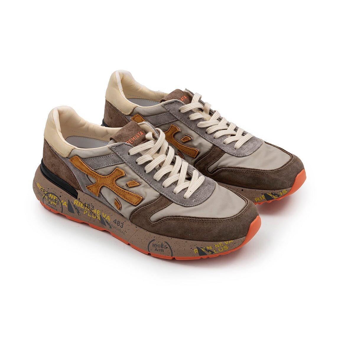 PREMIATA - Sneakers - MICK 7866 - Beige Arancio Scarpe Uomo Premiata - Collezione Uomo