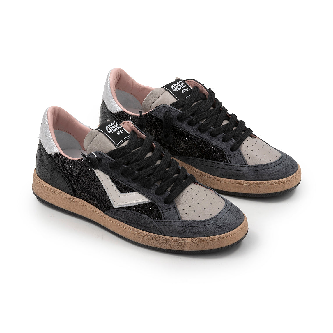 4B12 - Sneakers - Playnew D2035 - Dark Glitter