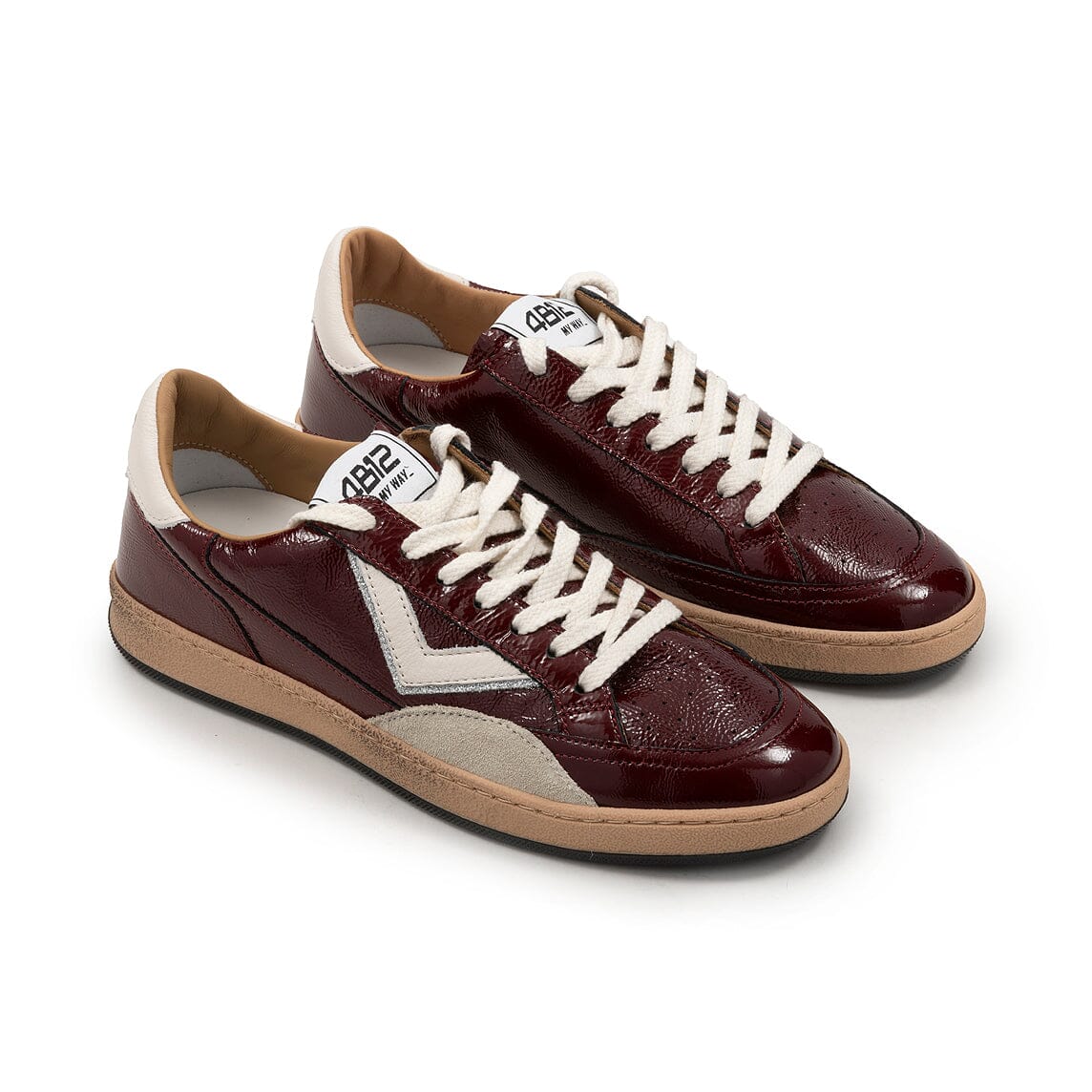 4B12 - Sneakers - Playnew D2032 - Lipstick vernice bordò Scarpe Donna 4B12