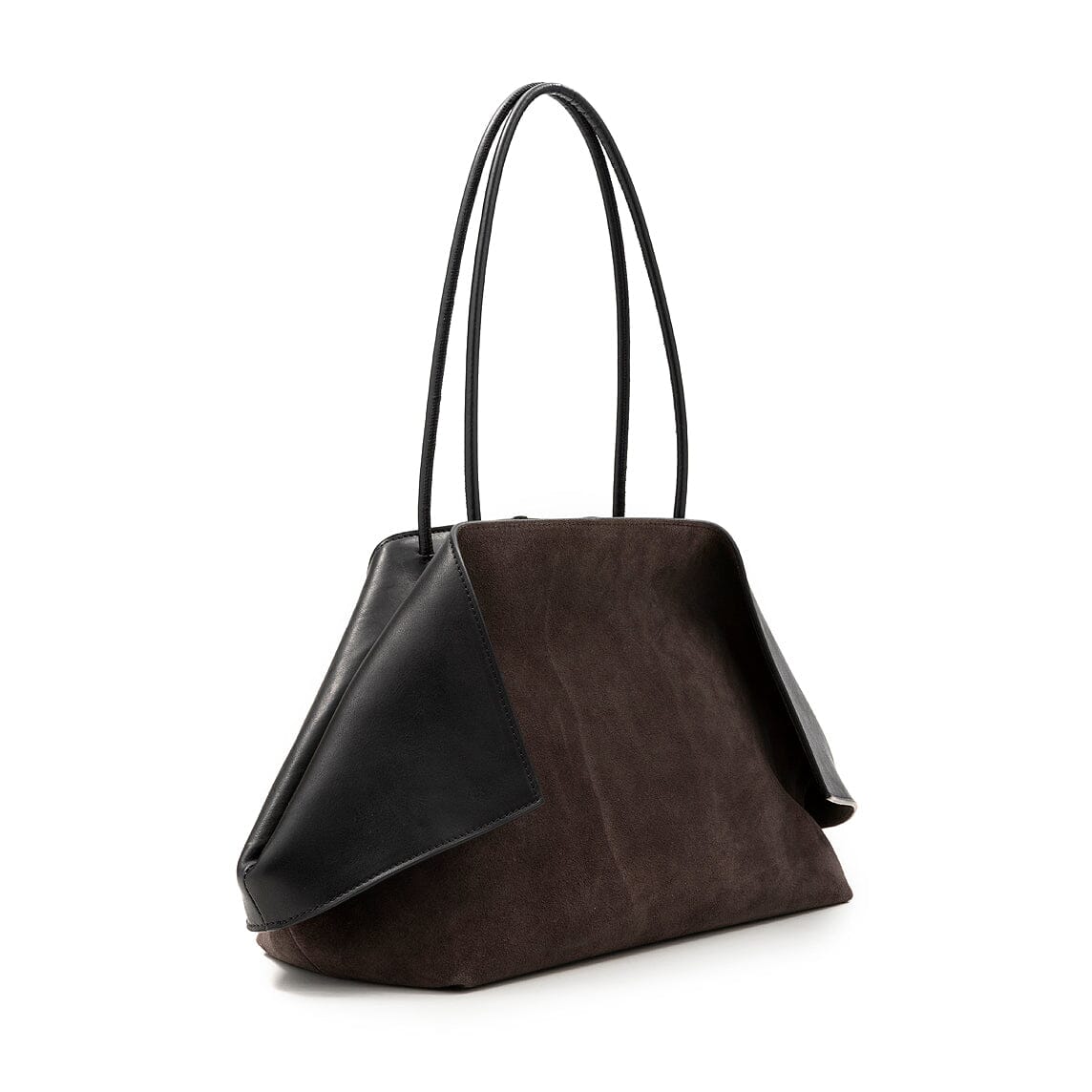 MINOBOSSI - Borsa a spalla - Valery - Camoscio/Pelle Testa di Moro/Nero Borse MINOBOSSI