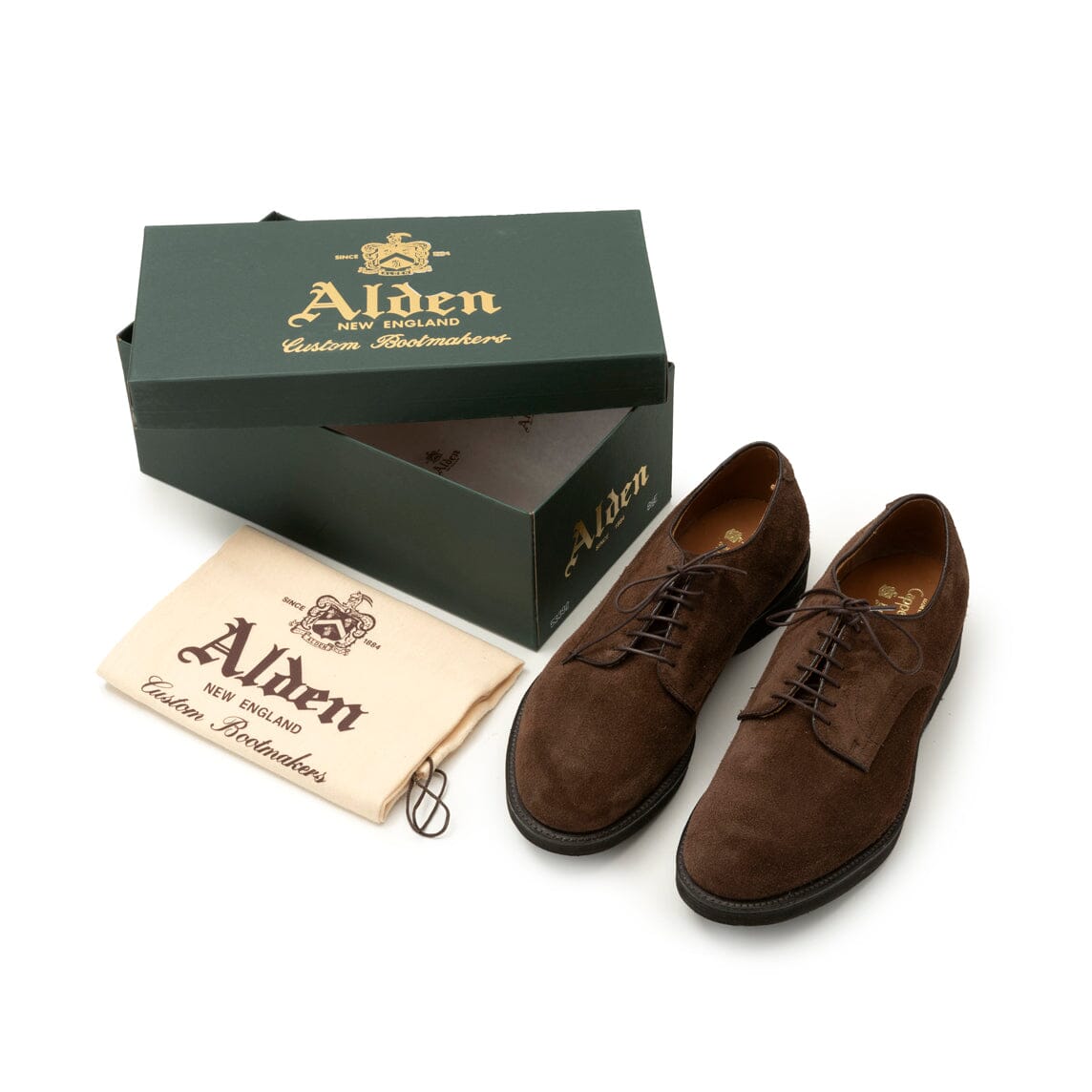 ALDEN - 53392 - Derby Camoscio Hummus Ergonomica Scarpe Uomo Alden