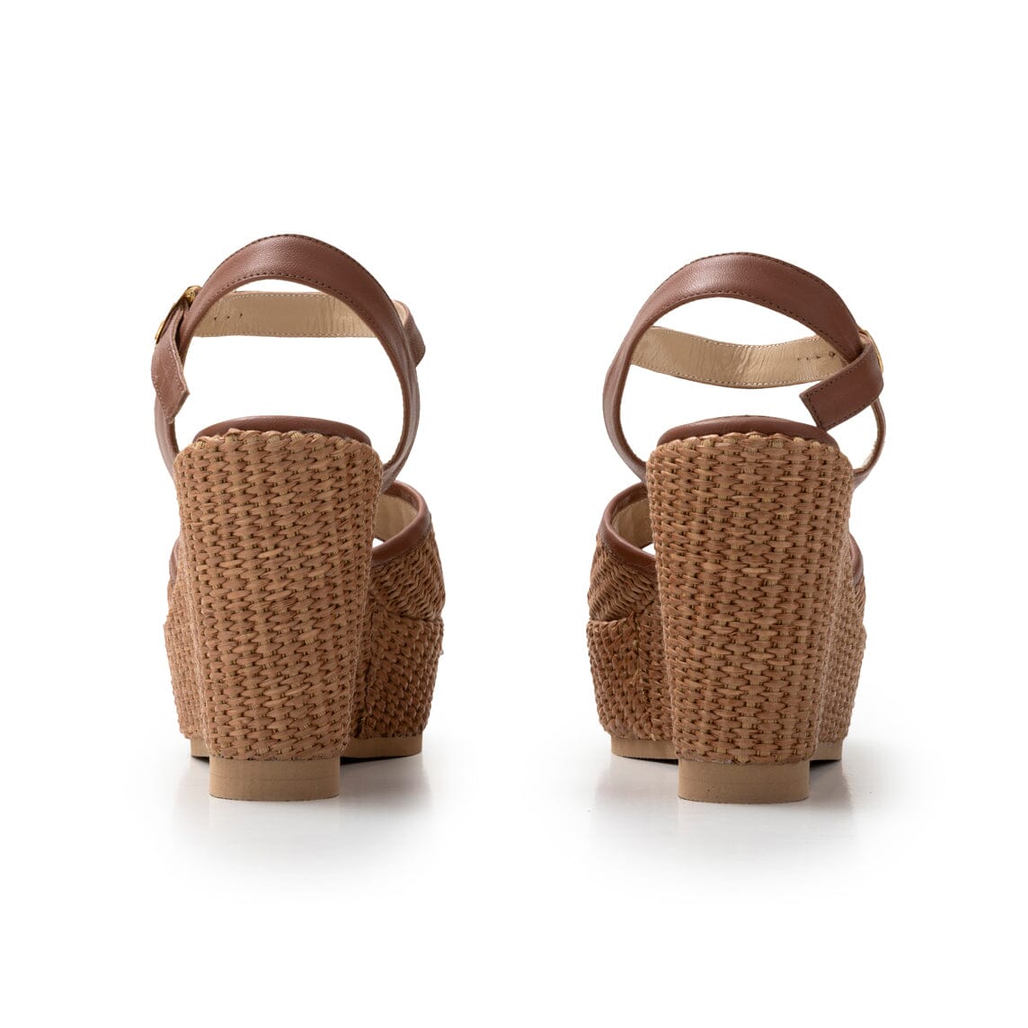 PAOLA FIORENZA - Sandali con zeppa - SS24232 - Rafia cuoio Scarpe Donna PAOLA FIORENZA