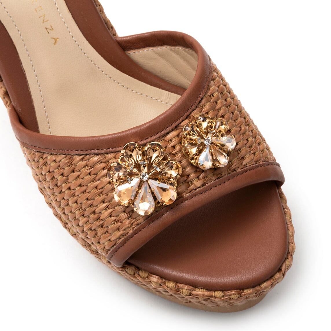 PAOLA FIORENZA - Sandali con zeppa - SS24232 - Rafia cuoio Scarpe Donna PAOLA FIORENZA
