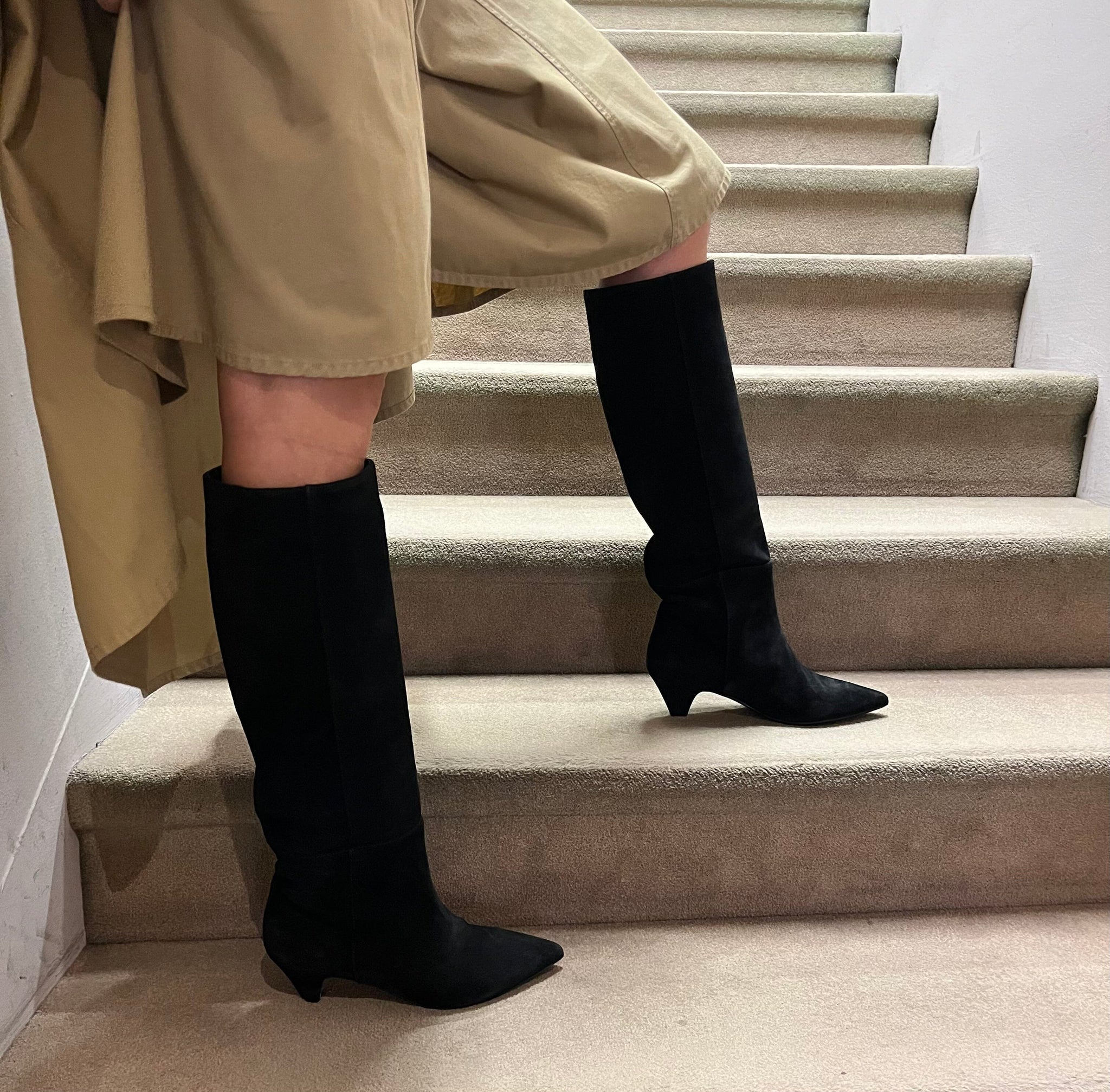 ANNA F Stivali 9828 Velour Nero