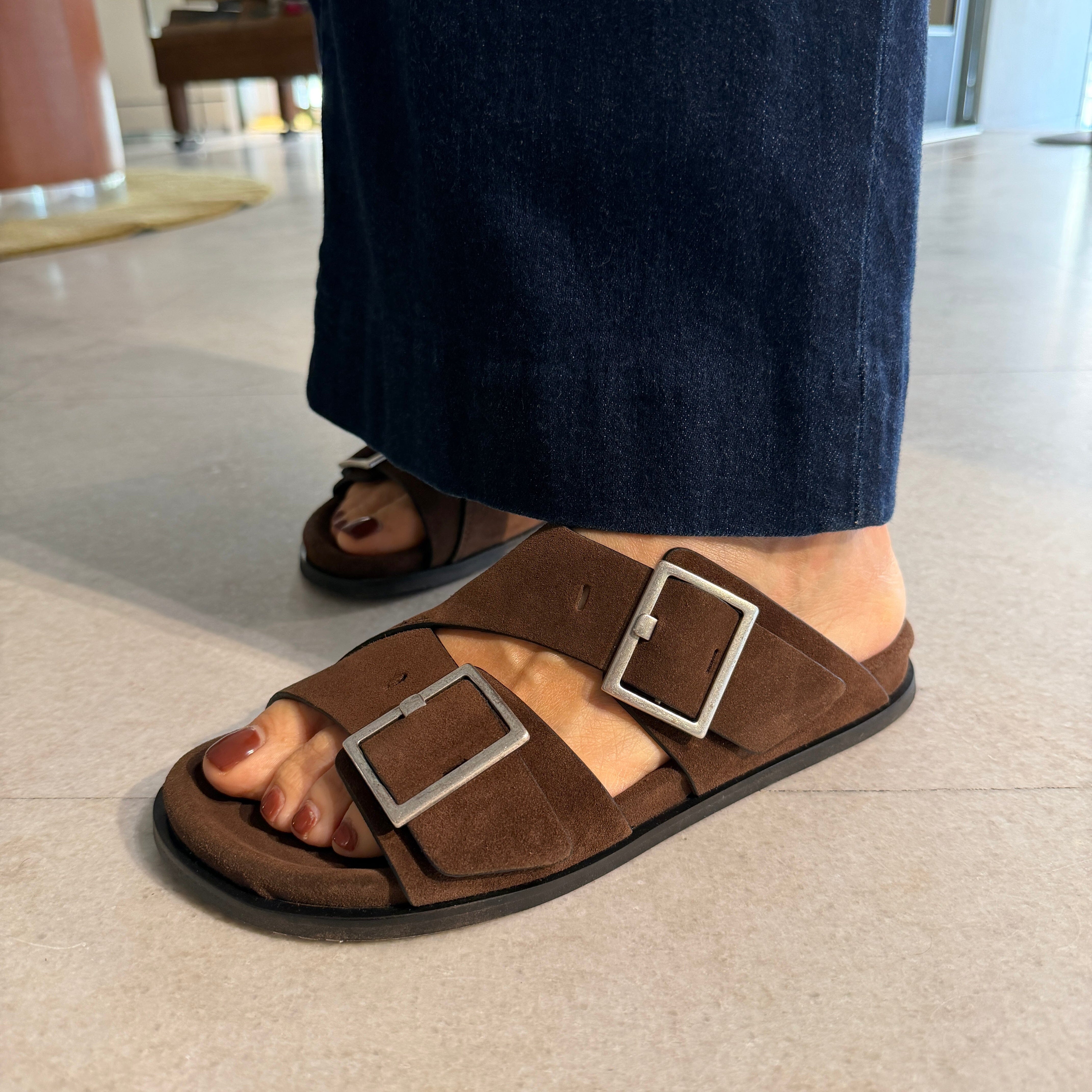 ALOHAS - Sandalo Alba - Camoscio Marrone Scarpe Donna ALOHAS