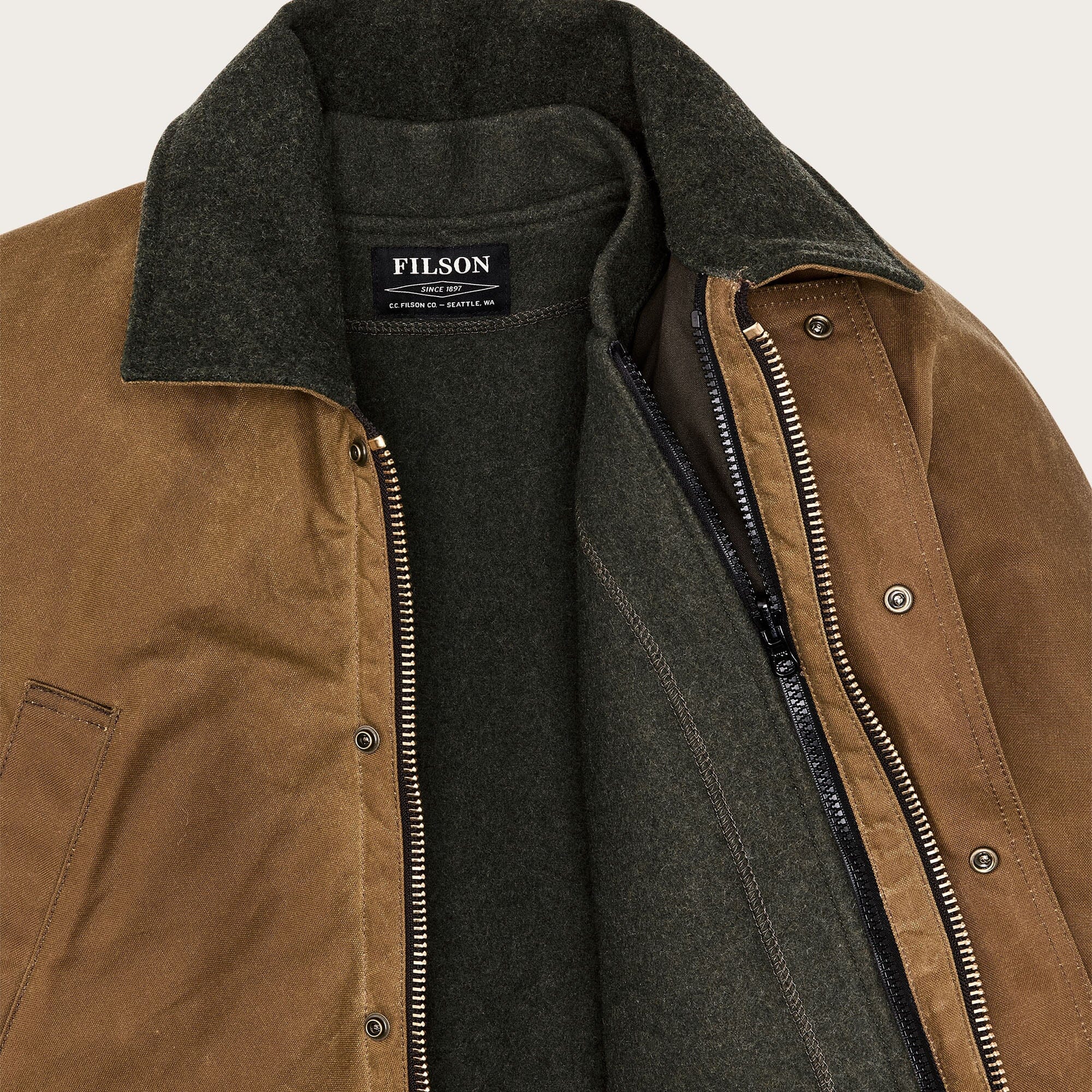 FILSON - Tin cloth Field Jacket - CPS0147 - Oil Dark Tan Abbigliamento Uomo FILSON