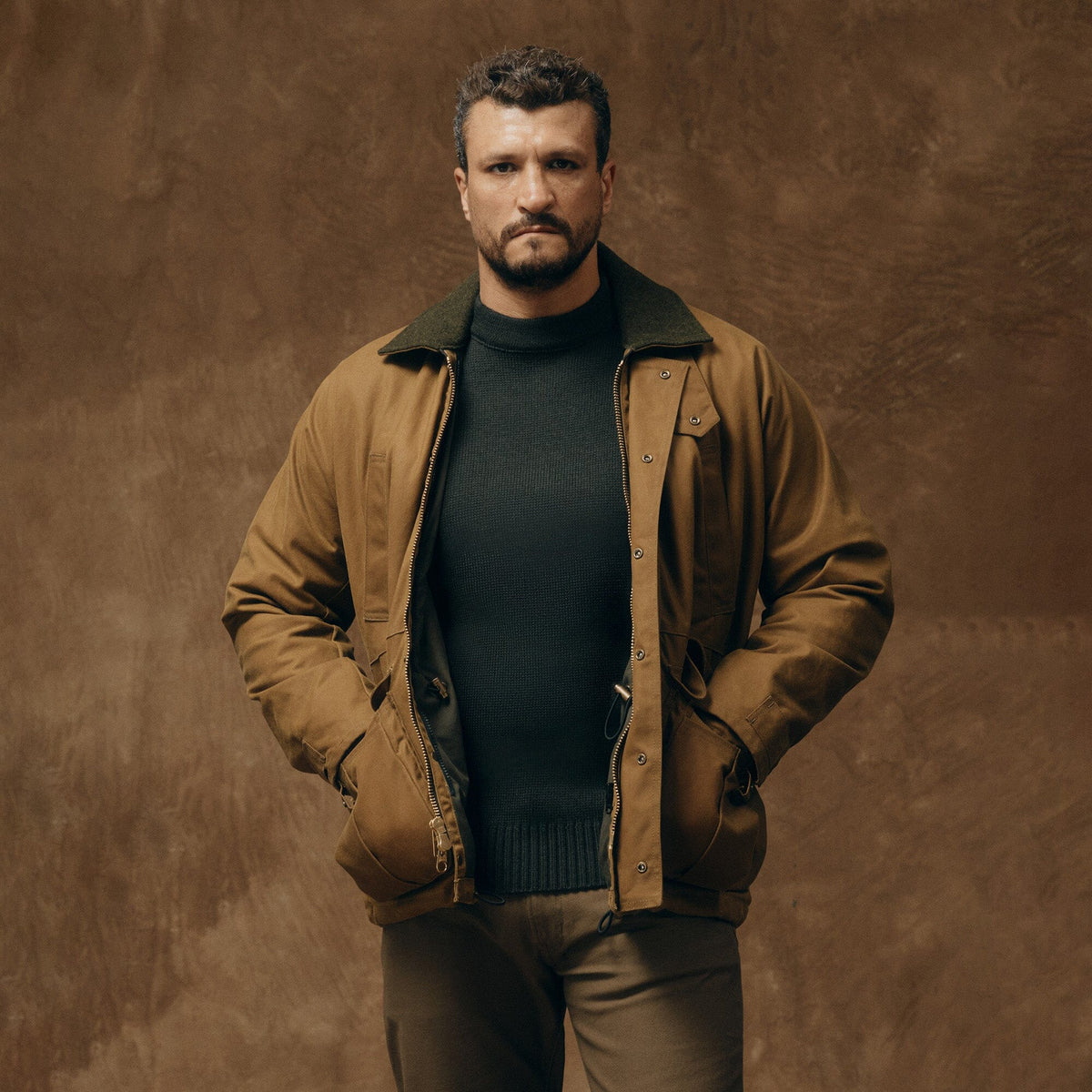 FILSON - Lined Tin Cloth Field Jacket - FMCPS0147 - Dark Tan Abbigliamento Uomo FILSON