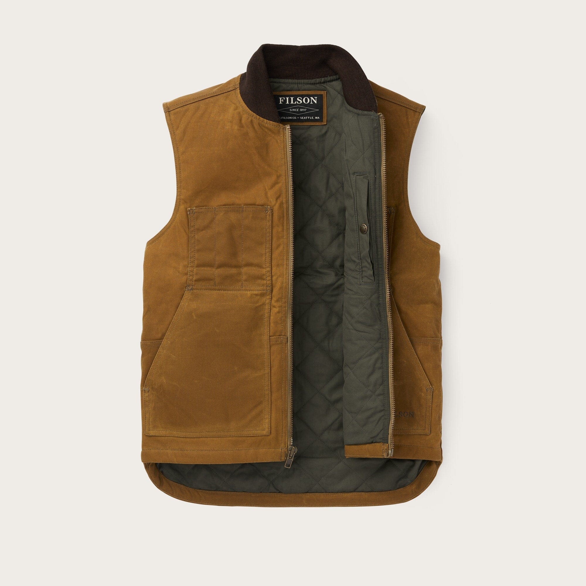 FILSON - Tin cloth insulated work gilet - FMGIL0001 - Dark tan 240 Abbigliamento Uomo FILSON